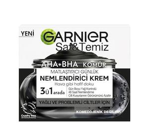 کرم زغالی روزانه سه‌کاره گارنیر پیور اکتیو با AHA و BHA حجم ۵۰ میلی‌لیتر