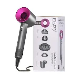 سشوار چرخشی انزو (همراه با کیف- 4 کاره)صورتی