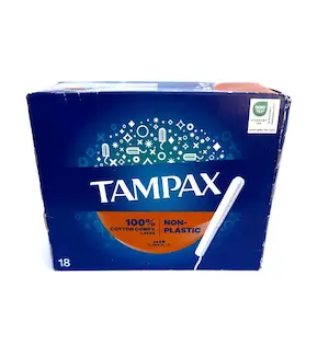 تامپون تامپاکس سوپر با اپلیکاتور بستۀ ۱۸ عددی