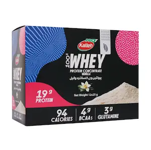 ساشۀ پروتئین وی کاله با طعم وانیل بستۀ ۱۲ عددی