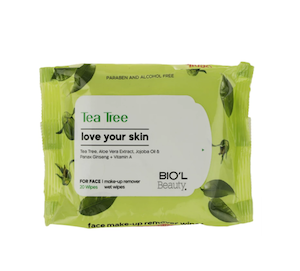 دستمال مرطوب پاک‌کنندۀ آرایش بیول مدل Tea Tree حاوی عصارۀ درخت چای بستۀ ۲۰ عددی