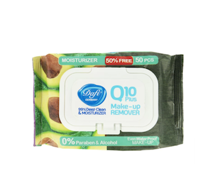 دستمال مرطوب پاک کنندۀ آرایش دافی مخصوص چشم و صورت بستۀ ۵۰ عددی