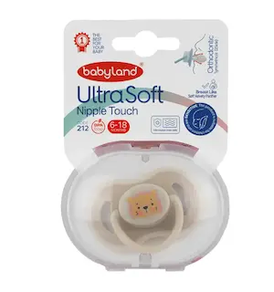 پستانک بیبی لند مدل سنسیتیو اولترا سافت کد ۲۱۳ مخصوص ۶ تا ۱۸ ماه بستۀ ۱ عددی