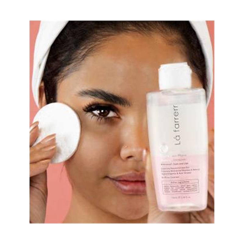 محلول پاک‌کننده آرایش صورت لافارر مدل Double Phase مناسب برای انواع پوست حجم 100 میلی‌لیتر