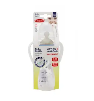 شیشۀ شیر بیبی لند کد ۳۵۸ ظرفیت ۲۴۰ میلی لیتر مخصوص ۶ تا ۱۸ ماهگی