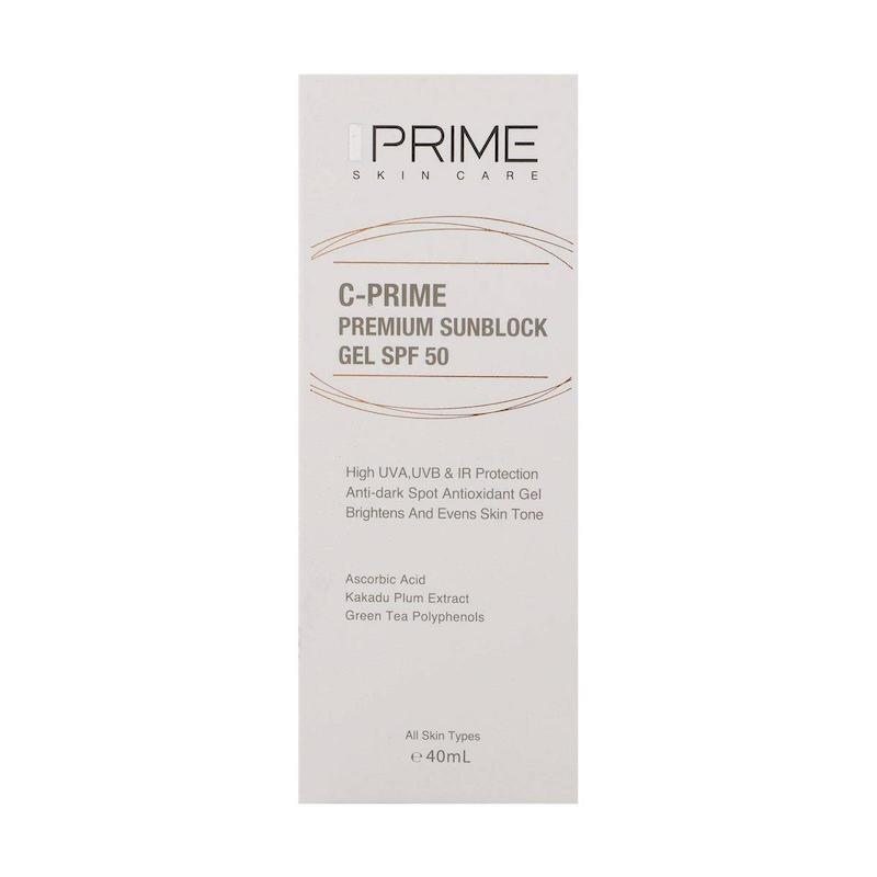 ژل ضدآفتاب پرایم مدل C Prime بی رنگ با SPF50 حجم 40 میلی لیتر
