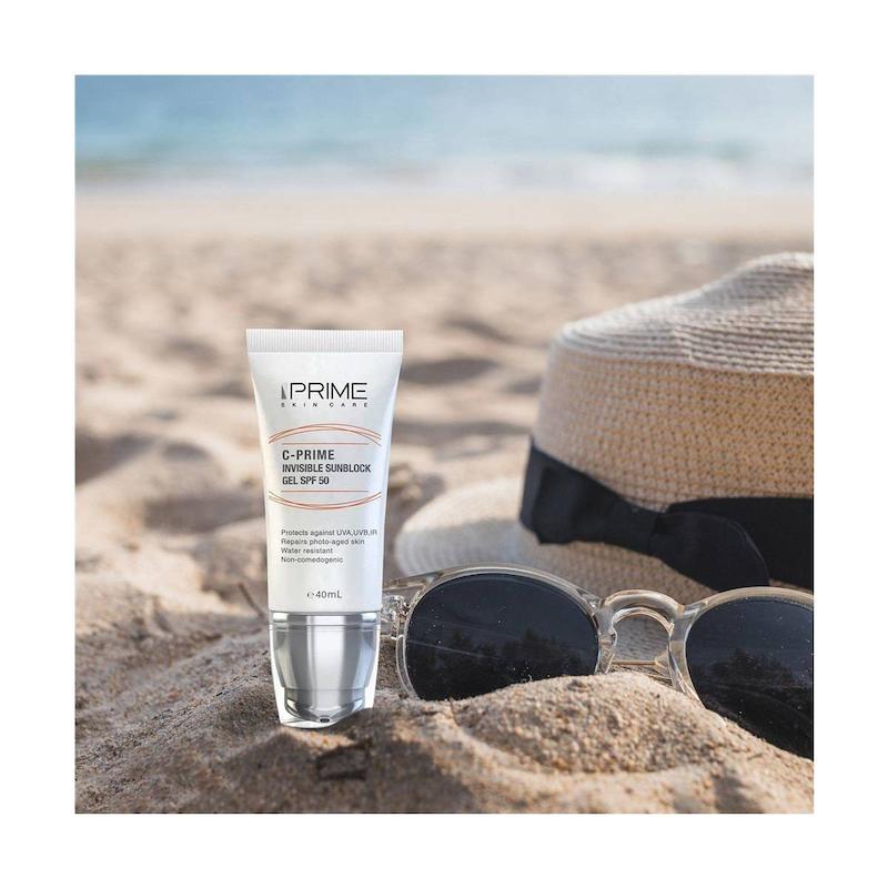 ژل ضدآفتاب پرایم مدل C Prime بی رنگ با SPF50 حجم 40 میلی لیتر