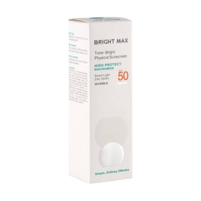 ضد آفتاب فیزیکال بی رنگ برایت مکس مدل Tone Bright با SPF 50 حجم 40 میلی لیتر