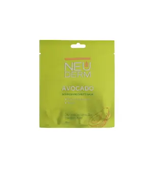 ماسک صورت ورقه‌ای نئودرم حاوی عصارۀ آووکادو بسته‌بندی تکی