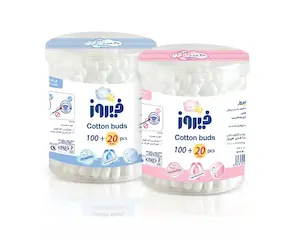 گوش پاک کن فیروز مدل Cotton tuds بستۀ 100 عددی