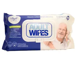 دستمال مرطوب دافی مدل Adult Wipes مناسب بزرگسالان بسته 100 عددی