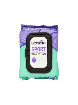 دستمال مرطوب خوشبو کنندۀ بدن آمبرلا مدل اسپورت بستۀ 50 عددی
