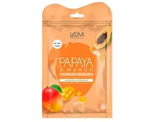 ماسک ورقه‌ای آبرسان صورت وارمی مناسب انواع پوست با رایحۀ انبه و پاپایا بستۀ دو عددی