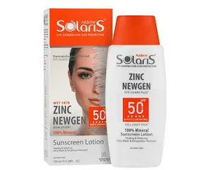 لوسیون ضدآفتاب آردن سولاریس مدل زینک نیوژن دارای +SPF50 مناسب پوست حساس حجم 100 میلی لیتر