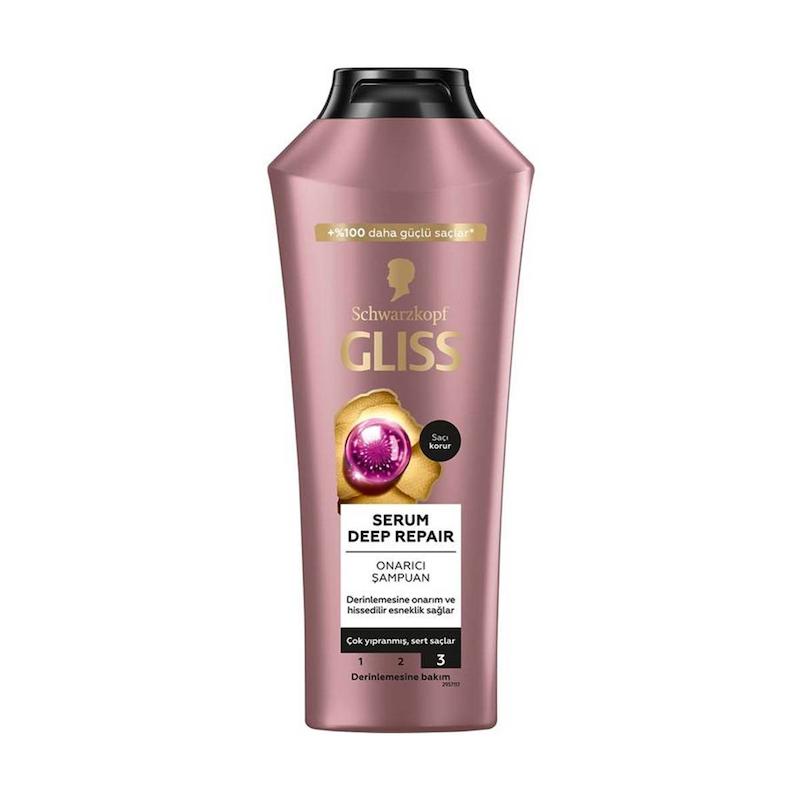 شامپو ترمیم‌ کنندهٔ مو گلیس مدل Serum Deep Repair مناسب موهای خیلی خشک و آسیب‌دیده حجم 400 میلی لیتر