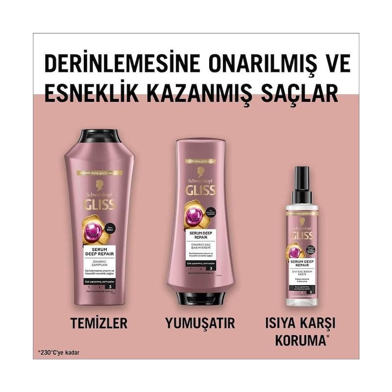 شامپو ترمیم‌ کنندهٔ مو گلیس مدل Serum Deep Repair مناسب موهای خیلی خشک و آسیب‌دیده حجم 400 میلی لیتر