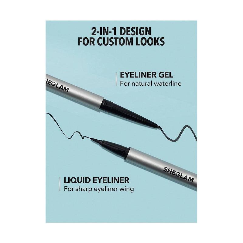 خط چشم دوسر ضدآب شیگلم مدل Duo-Black رنگ مشکی مات حجم 2 میلی لیتر