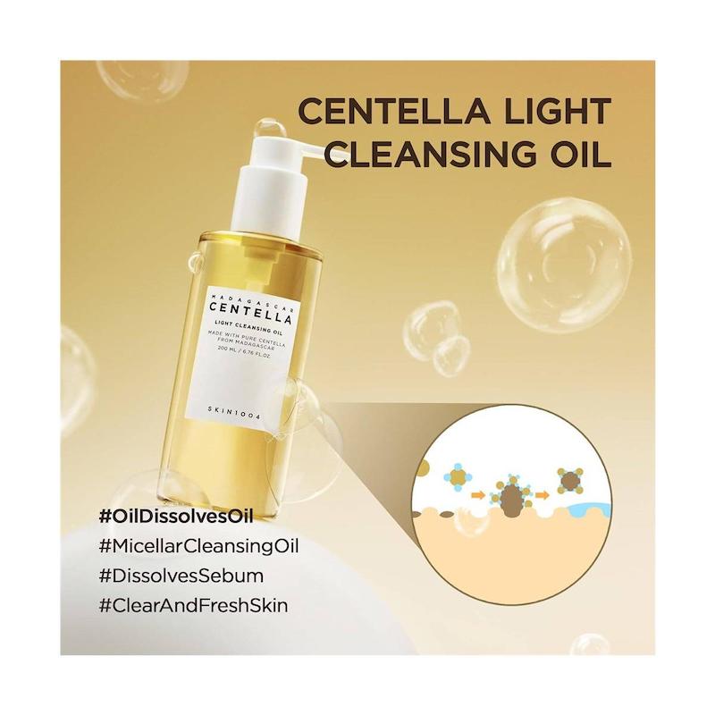 روغن پاک‌کنندۀ ماداگاسکار سنتلا اسکین 1004 مناسب پوست‌های حساس مدل PURE CENTELLA حجم 200 میلی لیتر
