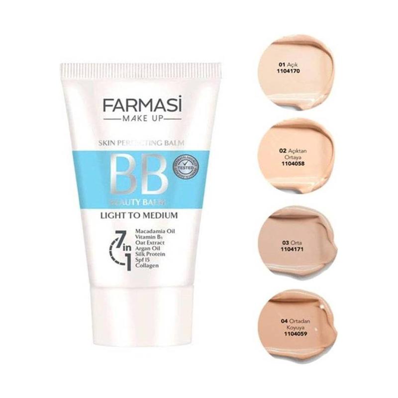 بی بی کرم فارماسی رنگ روشن مدل Light 01  مناسب انواع پوست با SPF15 حجم 50 میلی لیتر 
