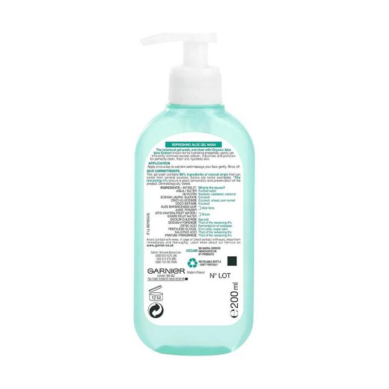ژل شستشوی صورت گارنیر مدل ALEO  مناسب پوست‌های معمولی و مختلط حجم 200 میلی لیتر
