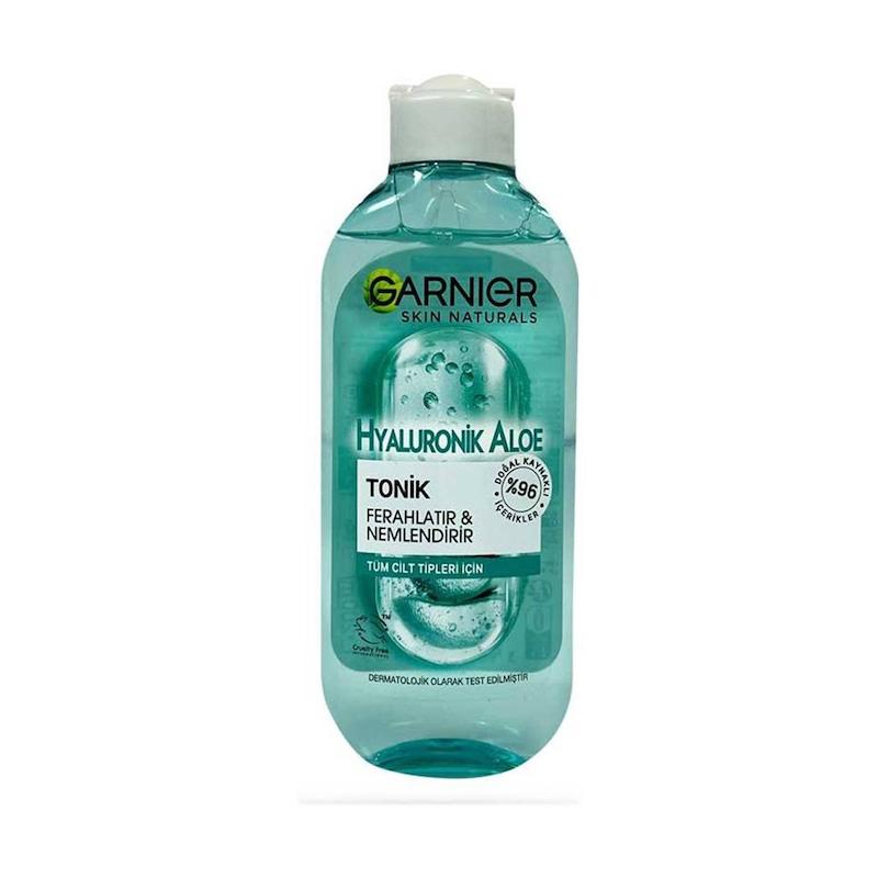 تونر پاک‌کنندۀ و آبرسان صورت گارنیر مدل Hyaluronic Aloe مناسب انواع پوست حجم 200 میلی لیتر