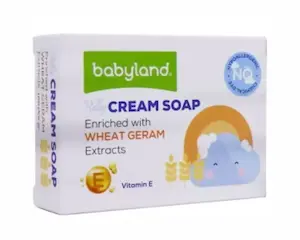 صابون کرمی بچۀ بیبی‌ لند حاوی عصارۀ جوانۀ گندم وزن ۱۰۰ گرم
