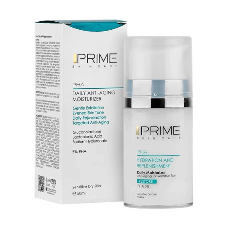 کرم بازسازی کننده و آبرسان صورت پرایم مدل PHA 5% مناسب پوست خشک و حساس حجم 50 میلی لیتر