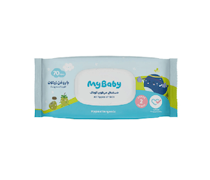 دستمال مرطوب کودک مای بیبی حاوی روغن زیتون بستۀ 70عددی