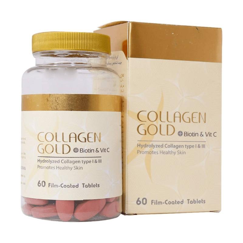 قرص کلاژن گلد آدریان مدل Biotin and vitamin C بستۀ 60 عددی