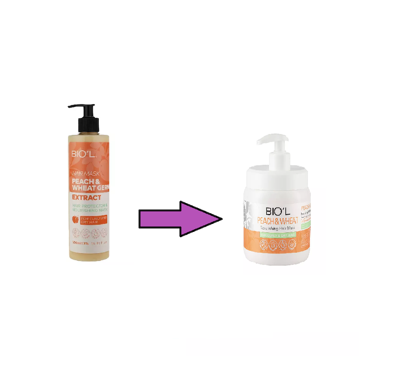 ماسک تقویت کننده مو بیول مدل Peach And Wheat مناسب برای موهای فر و خشک حجم 500 میلی لیتر