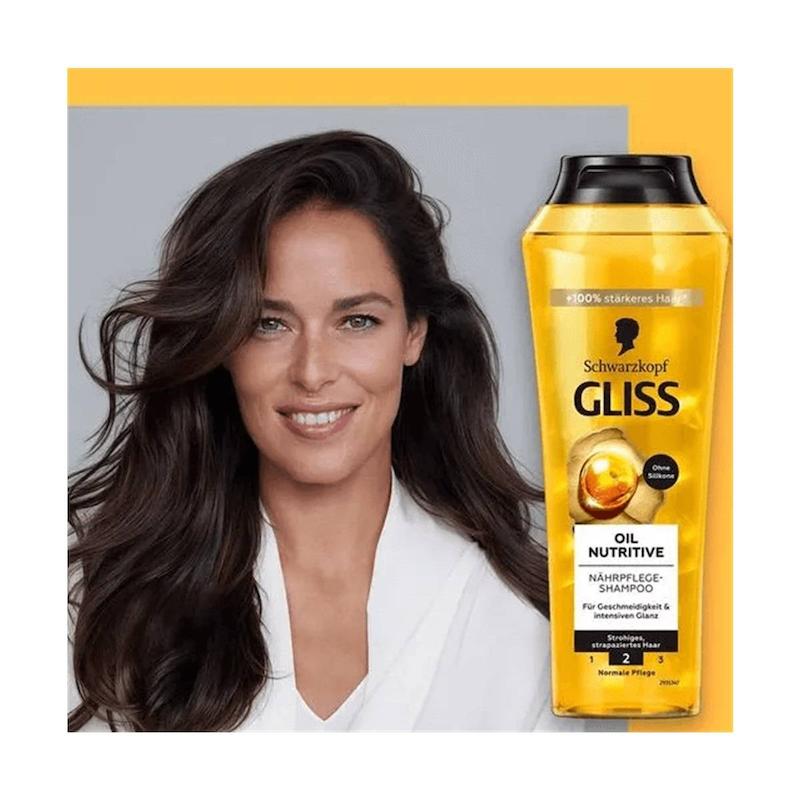 شامپو مو گلیس مدل Oil Nutritive مناسب برای موهای خشک و آسیب دیده حجم 370 میلی لیتر