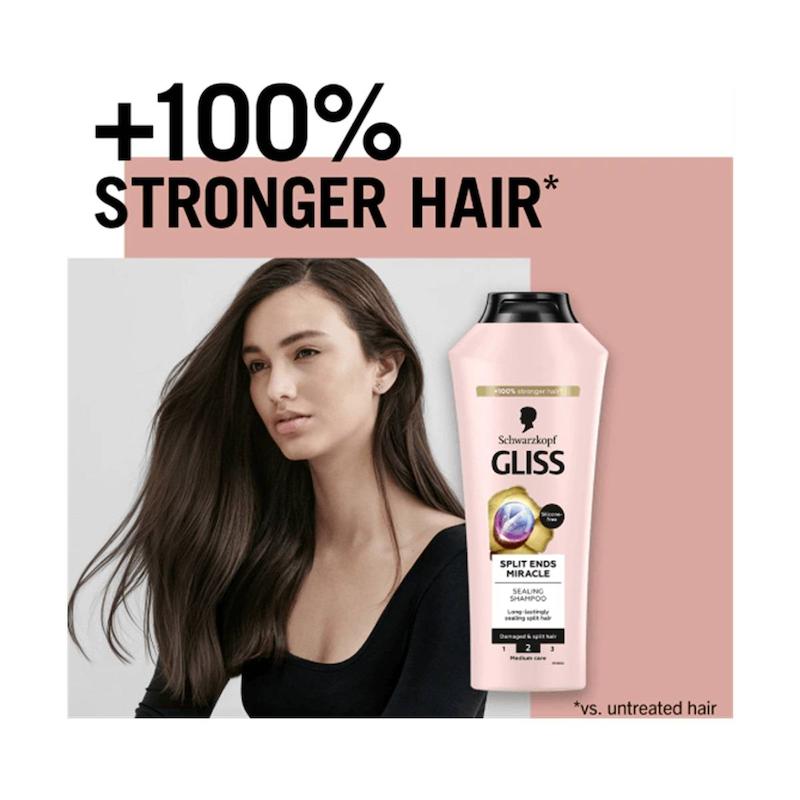 شامپو ضدموخوره گلیس مدل Split Hair Miracle مناسب مو های خشک و آسیب دیده حجم 500 میلی لیتر