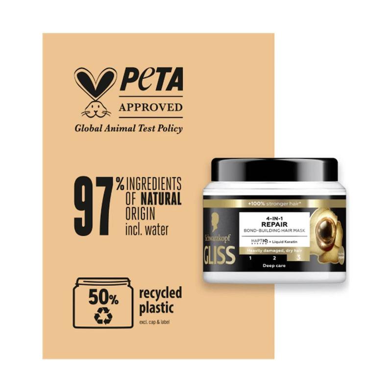 ماسک مو گلیس مدل  ARADA ONARICI 4 in 1 مخصوص موهای خیلی خشک و آسیب‌دیده حجم 400 میلی لیتر    