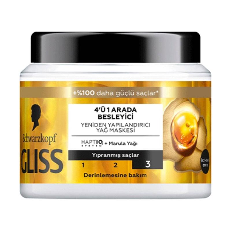 ماسک موی گليس مدل Oil Nutritive 4-in-1 مخصوص موهای آسيب ديده حجم 400 میلی لیتر