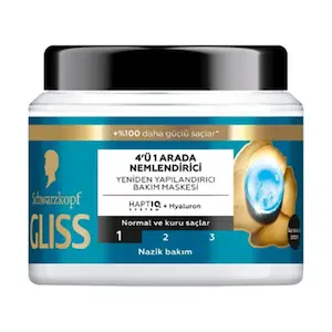 ماسک مو مرطوب‌کنندۀ گلیس مدل ARADA NEMLENDIRICI 4 in 1 مخصوص موهای معمولی و خشک حجم 400 میلی لیتر