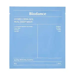 ماسک ورقه‌ای بایودنس مدل Hydra Ceranol رنگ آبی وزن 34 گرم 