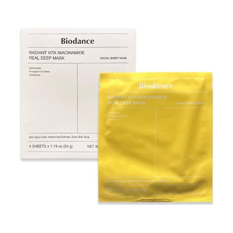 ماسک روشن‌کنندۀ ویتا نیاسینامید بایودنس مدل Pineapple Fruit Water وزن 34 گرم 