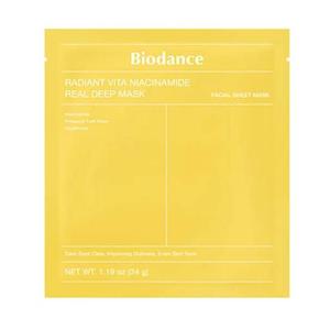 ماسک روشن‌کنندۀ ویتا نیاسینامید بایودنس مدل Pineapple Fruit Water وزن 34 گرم 