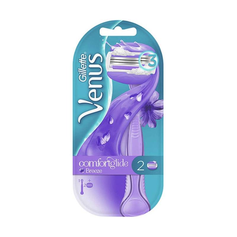خودتراش زنانه ژیلت مدل Venus ComfortGlide Breeze سه لبه به همراه ۱ تیغ یدک