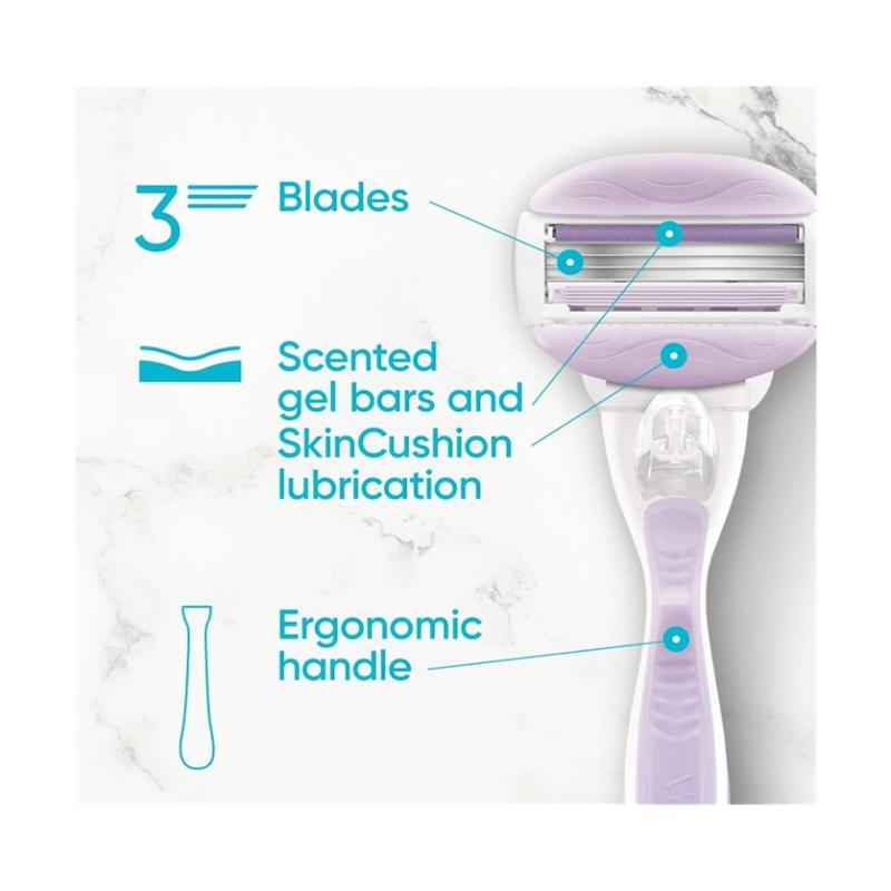 خودتراش زنانه ژیلت مدل Venus ComfortGlide Breeze سه لبه به همراه ۱ تیغ یدک