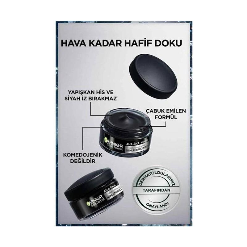 کرم زغالی روزانه سه‌کاره گارنیر پیور اکتیو مدل AHA و BHA حجم ۵۰ میلی‌لیتر