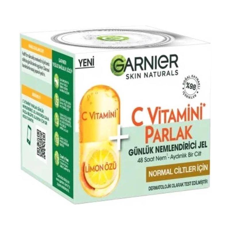 ژل کرم مرطوب‌کننده و درخشان کننده گارنیر مدل Vitamin C حجم 50 میلی لیتر