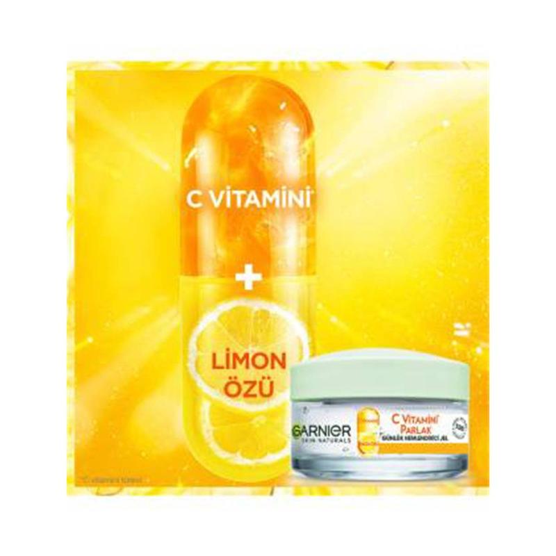ژل کرم مرطوب‌کننده و درخشان کننده گارنیر مدل Vitamin C حجم 50 میلی لیتر