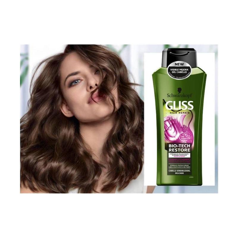 شامپو بازسازی و مرطوب کننده  گلیس مدل Bio-Tech مناسب موهای حساس و تخریب شده حجم 500 میلی لیتر 