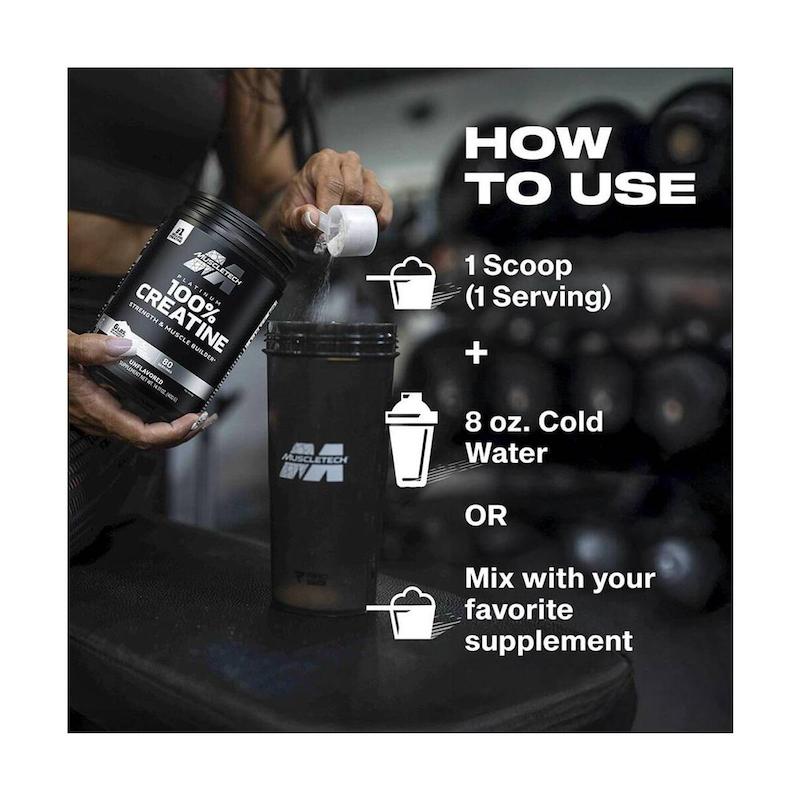 کراتین مونوهیدرات ماسل تک مدل Platinum وزن 400 گرم