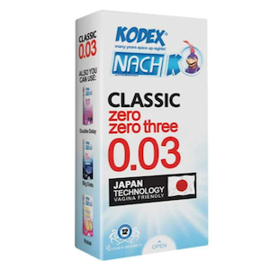 کاندوم نازک کدکس مدل ۰.۰۳ کلاسیک بستهٔ ۱۲ عددی
