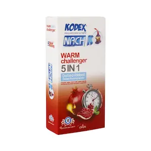 کاندوم ۵ در ۱ کدکس مدل Warm Challenger بستهٔ ۱۲ عددی