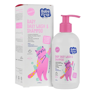 شامپو سر و بدن نوزاد بیبی فرست حجم ۳۰۰ میلی‌ لیتر