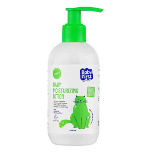 لوسیون مرطوب کنندۀ کودک بیبی فرست حاوی ترکیبات پری بیوتیک حجم ۲۵۰ میلی لیتر
