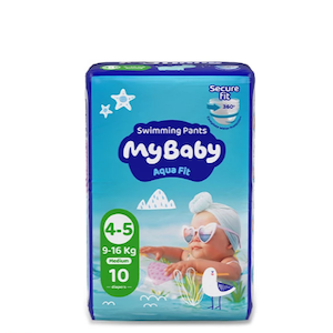 پوشک استخری مای بیبی سایز ۴ و ۵ بستۀ ۱۰ عددی